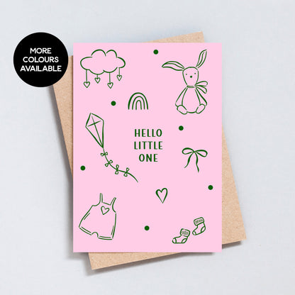 Hello Little One, New Baby Greeting Card