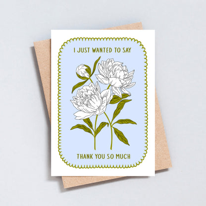 Peony Flower Thank You Greeting Card