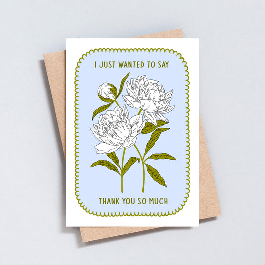 Peony Flower Thank You Greeting Card