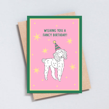 Fancy Birthday Poodle Greeting Card