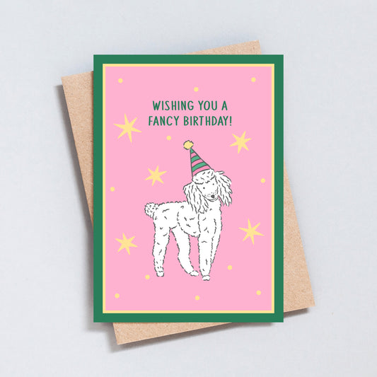 Fancy Birthday Poodle Greeting Card