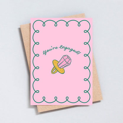 You’re Engaged Card - Fun Pink Engagement Greeting