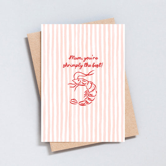 Shrimp pun Mother’s Day card for Mum