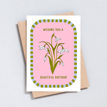 Snowdrops Flowers Birthday Card