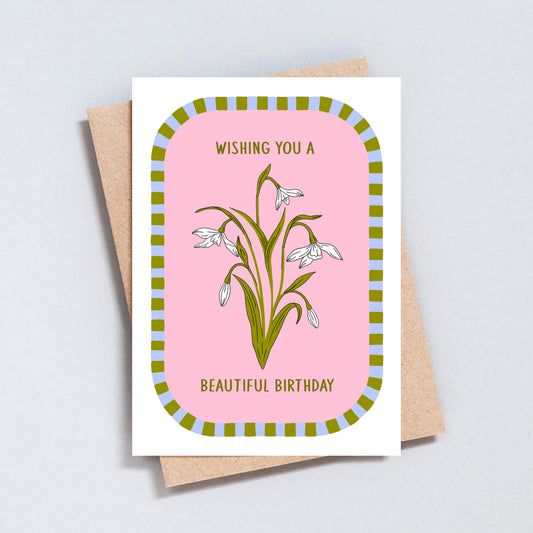 Snowdrops Flowers Birthday Card