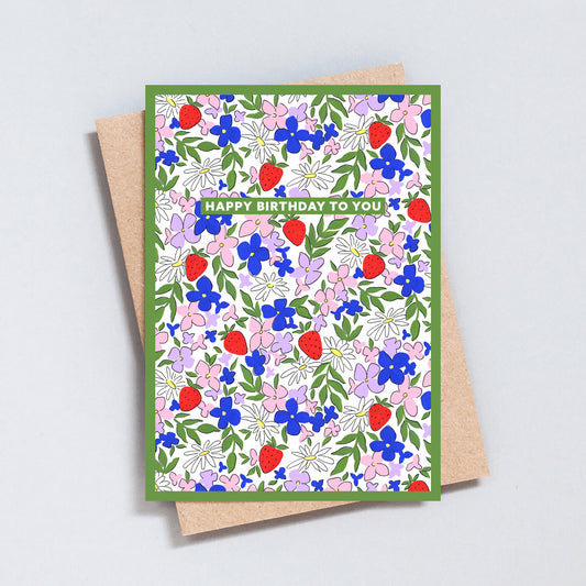 Floral Illustration Birthday Card