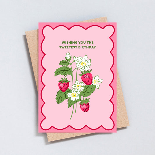 Strawberry Plant Birthday Greeting Card