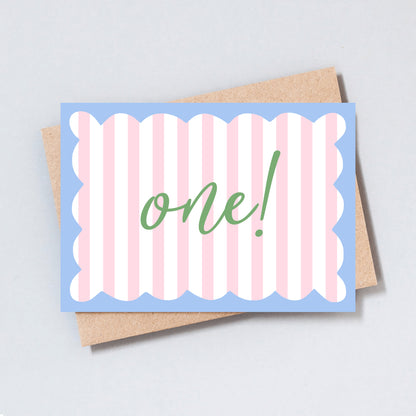 One Stripe Birthday Greeting Card