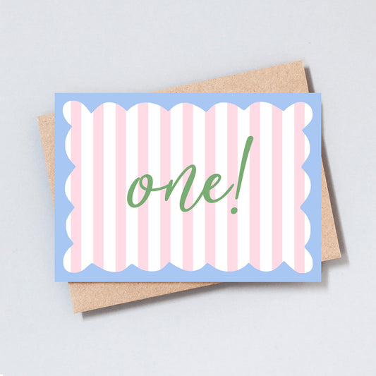 One Stripe Birthday Greeting Card