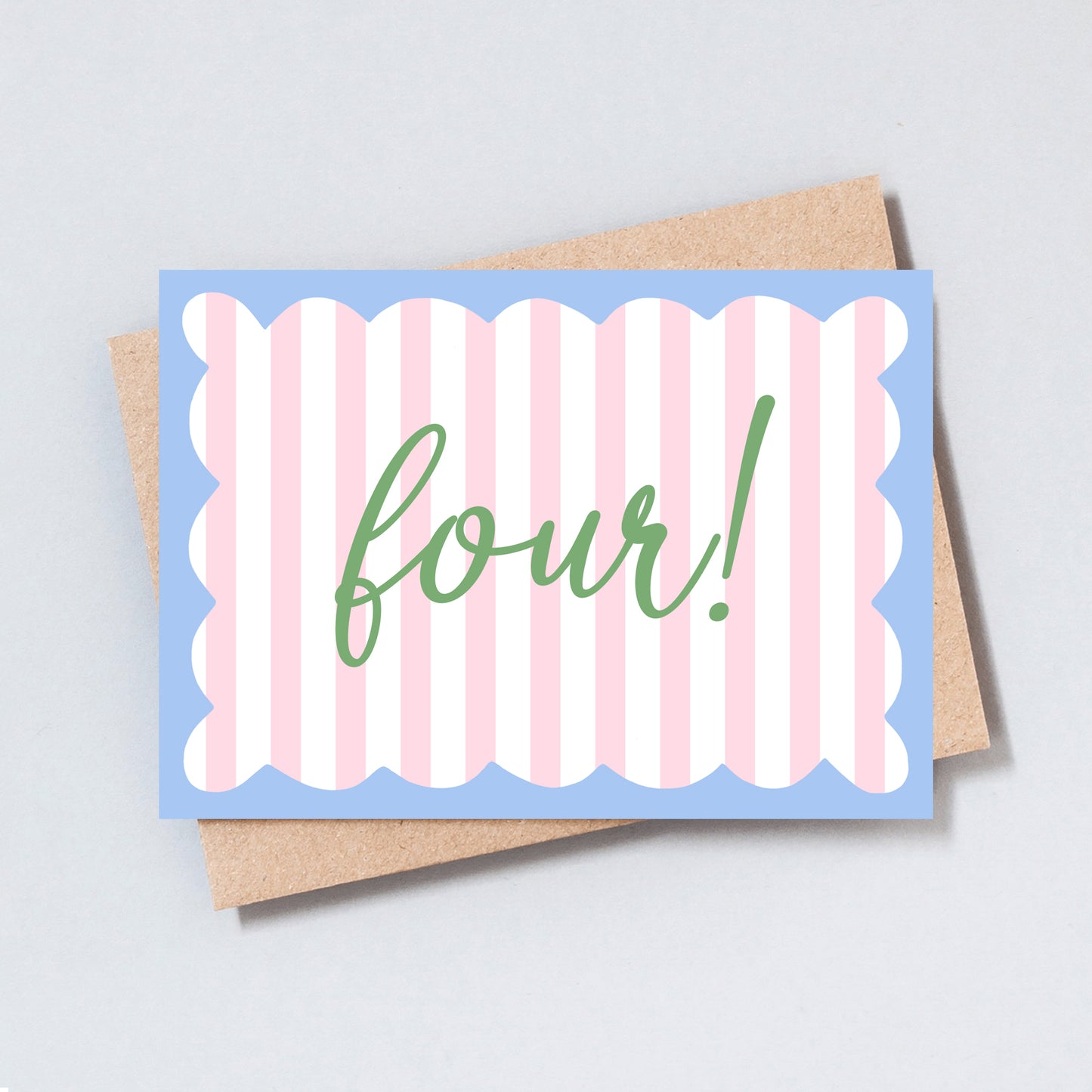 Four Stripe Birthday Greeting Card
