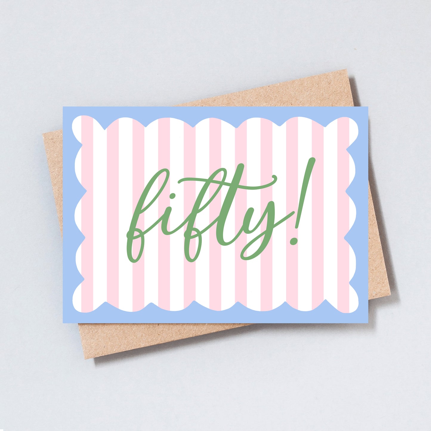 Fifty Stripe Birthday Greeting Card