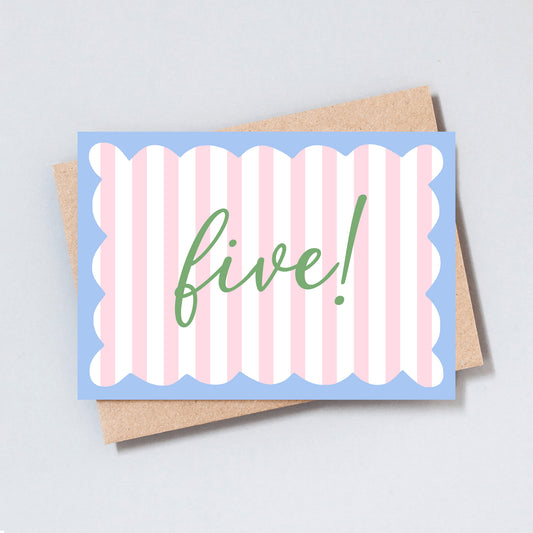 Five Stripe Birthday Greeting Card