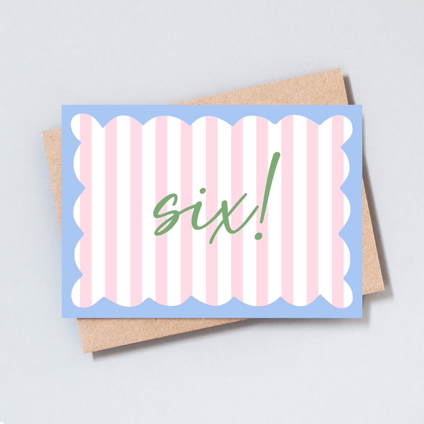 Six Stripe Birthday Greeting Card