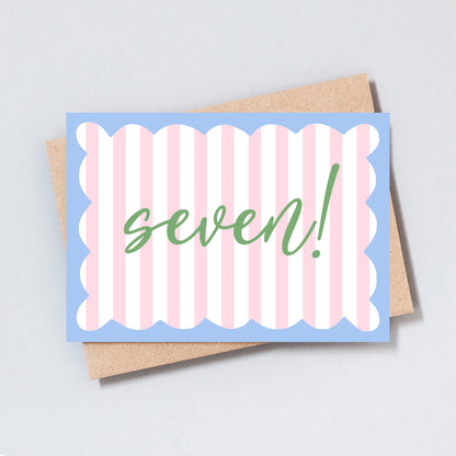 Seven Stripe Birthday Greeting Card