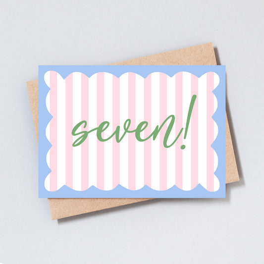 Seven Stripe Birthday Greeting Card