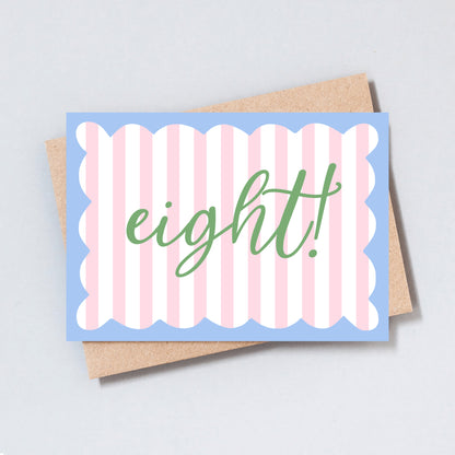 Eight Stripe Birthday Greeting Card