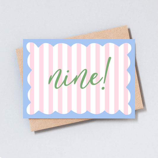 Nine Stripe Birthday Greeting Card