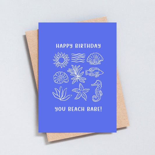 Happy Birthday Beach Babe Greeting Card