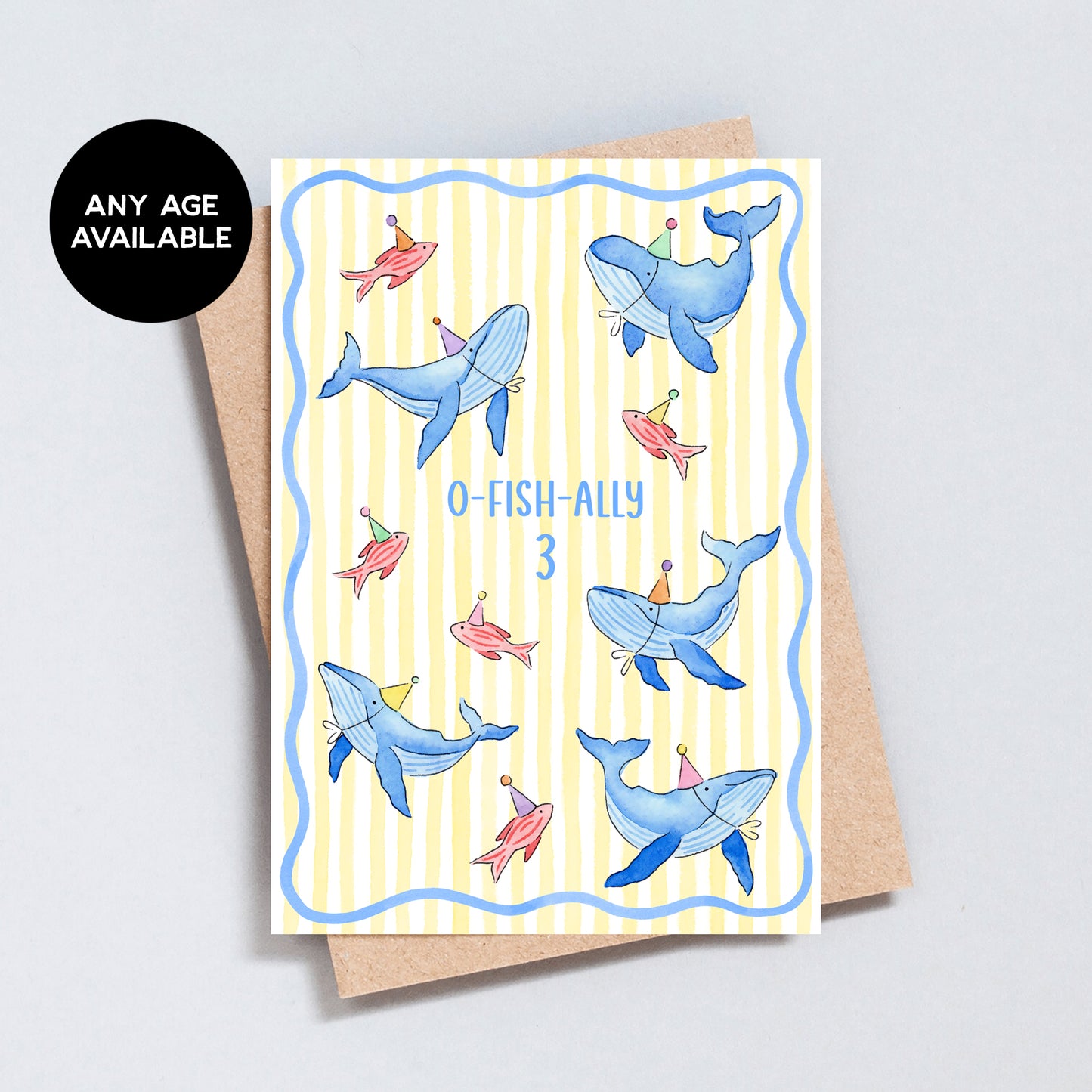 Personalised Whale Birthday Card – Custom Age