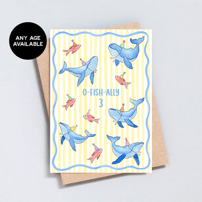 Personalised Whale Birthday Card – Custom Age